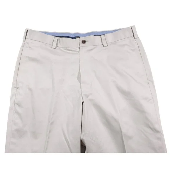 Brooks Brothers Mens Pants Beige 100% Cotton Lightweight Flat Front Chinos 34x27 - Picture 4 of 8